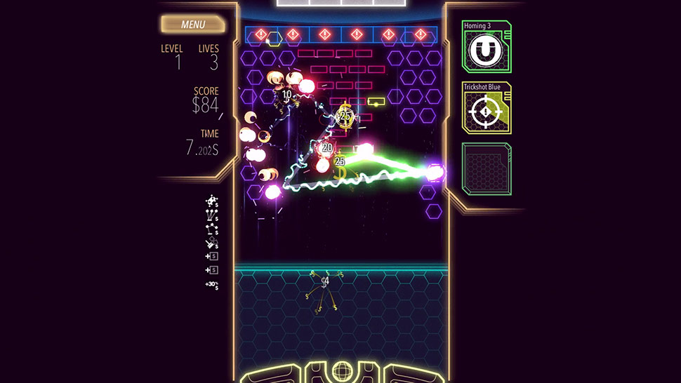 Drawkanoid neon gameplay screenshot