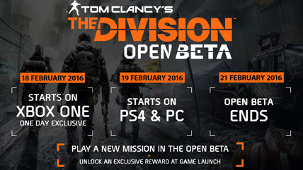 The Division open beta coming next week to PS4, Xbox One, PC